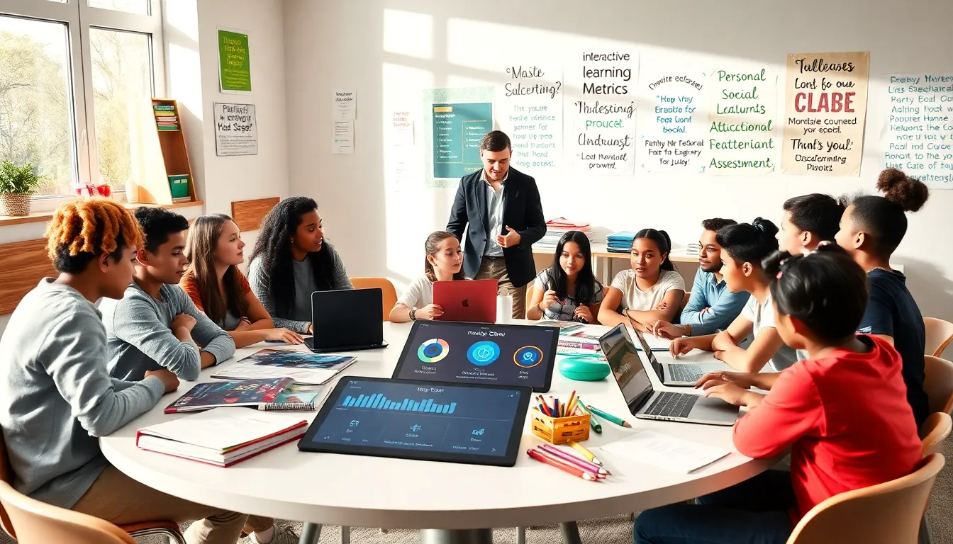 students collaborating in a modern classroom focused on alternative education.