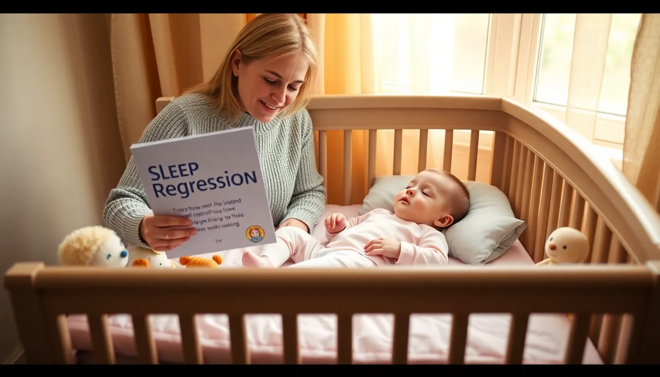A parent watches over a sleeping baby in a calming nursery.