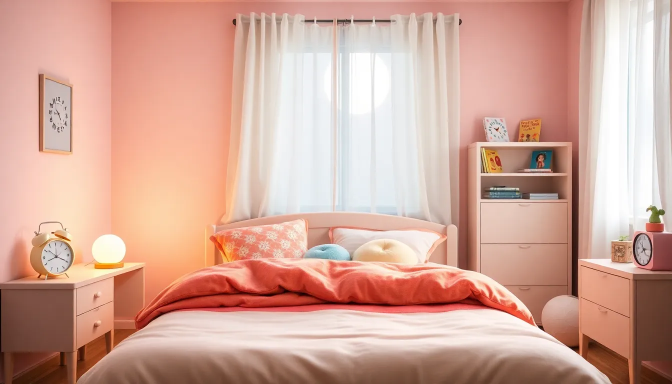 Cozy children’s bedroom promoting the importance of quality sleep.